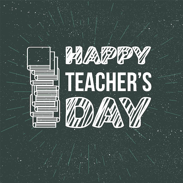 Happy teacher's day viering banner met tekst. vector