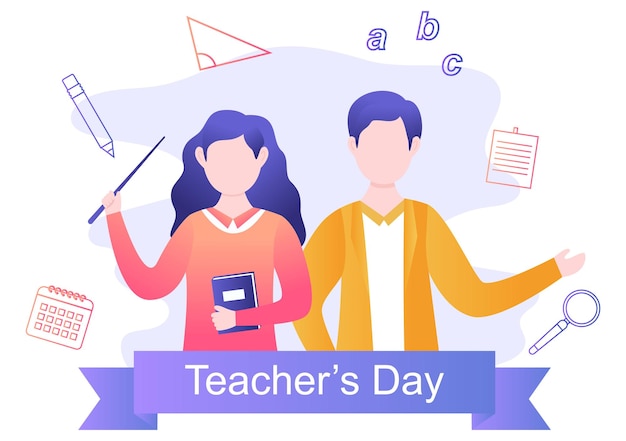 Vector happy teacher's day