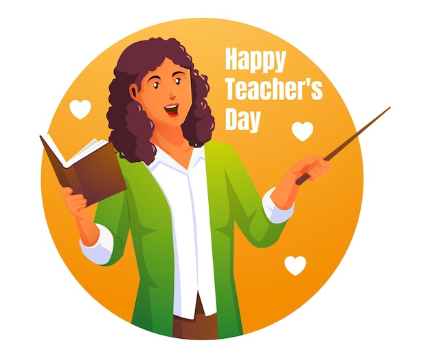 Vector happy teacher's day