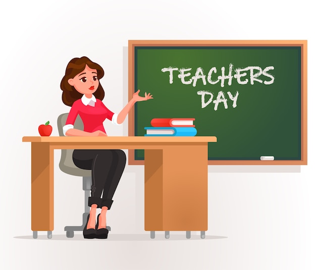 Vector happy teacher's day.