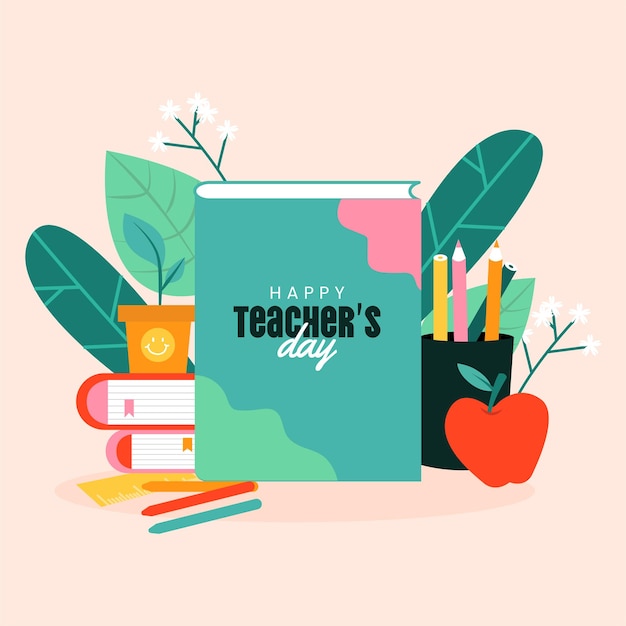 Vector happy teacher's day