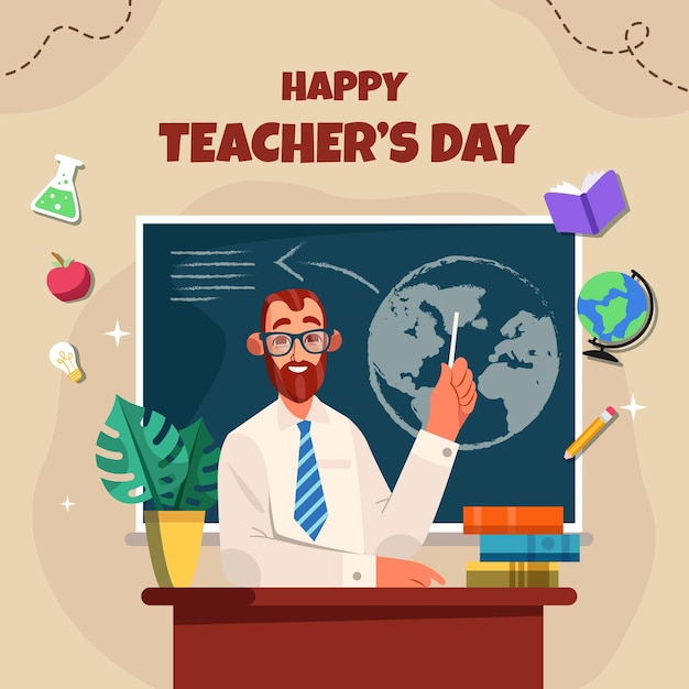 Happy teachers day banner template