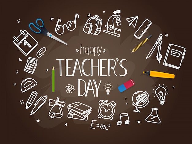 Happy teachers day concept