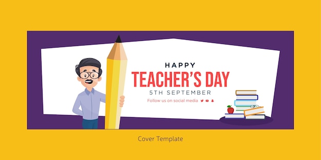 Happy teachers day cover page design template