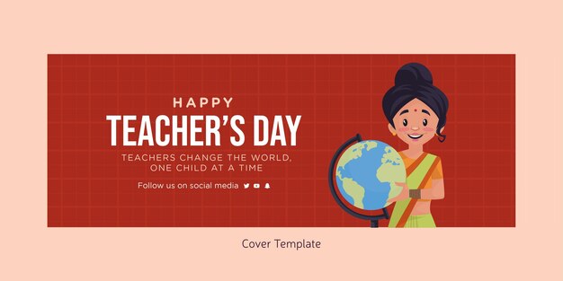 Happy teachers day cover page design template