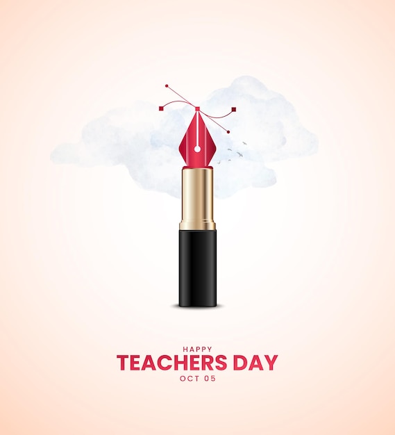 Happy Teachers Day Creatief lerarendagontwerp voor spandoek poster vector kunst 3D illustratie