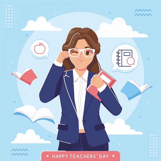 Happy teachers day illustration background