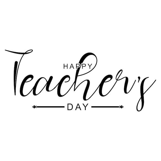 Happy teachers day lettering vector