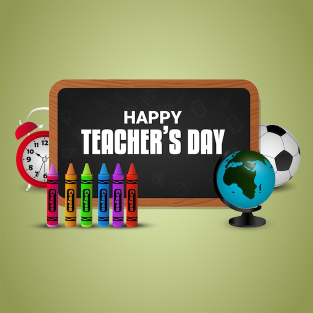 Happy teachers day realistic design concept