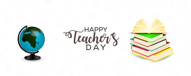 Happy teachers day realistic design concept