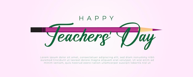 Happy teachers' day social media banner design template with education elements