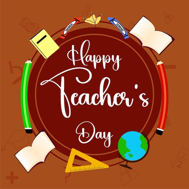 Happy teachers day teachers day vector illustration greeting poster card