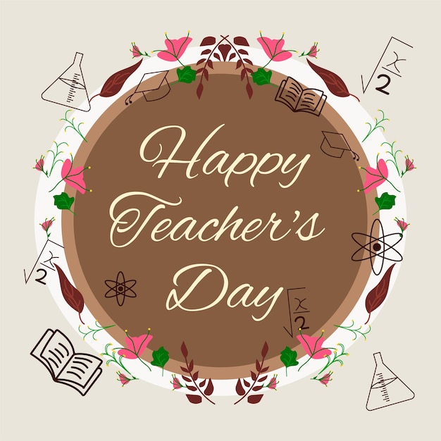 Happy Teachers day Teachers day vector illustration greeting poster card