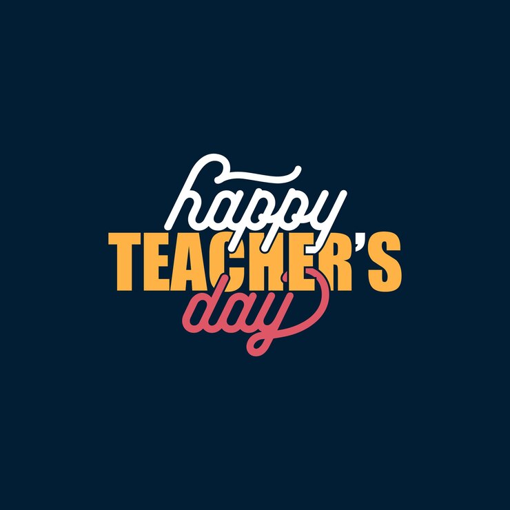 Happy teachers day typography lettering