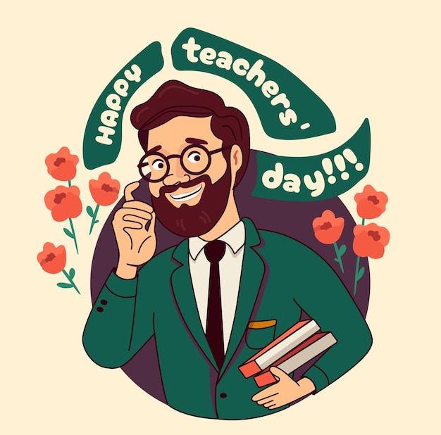 Happy teachers' day vector illustration