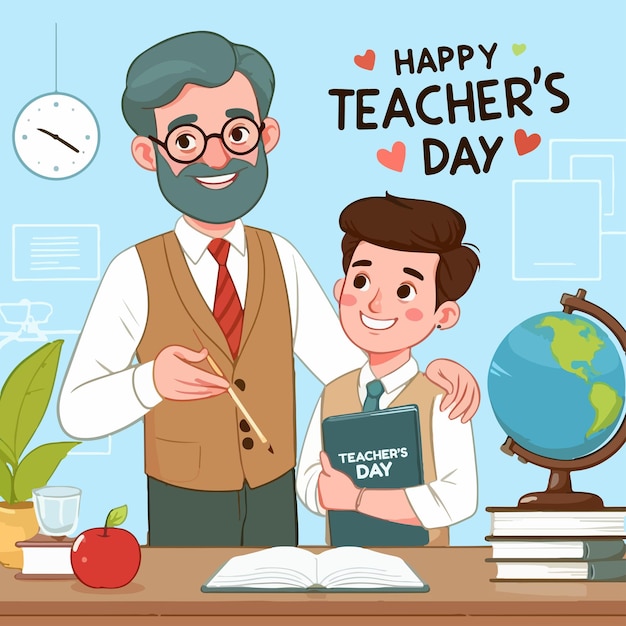 Vector happy teachers day vector for social media post