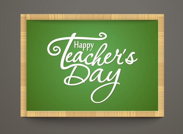 Happy teachers day-wenskaart teachers day-brieven op schoolbank xavectorillustratie