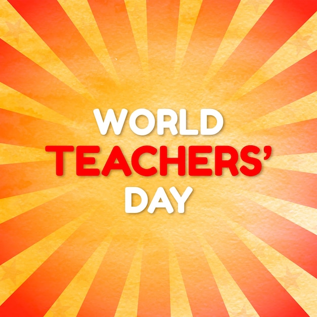 Happy teachers day yellow and orange colour background social media post