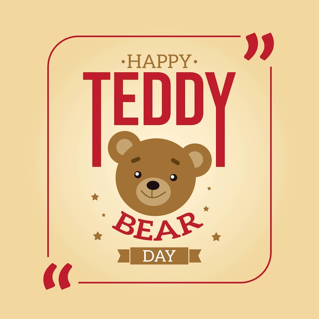 Vector happy teddy bear day