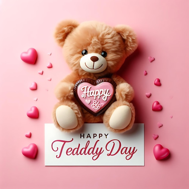 Vector happy teddy day for valentines day week social media post