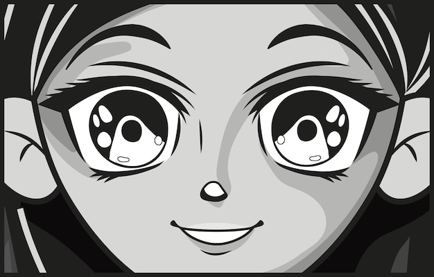 Vector happy teen anime design