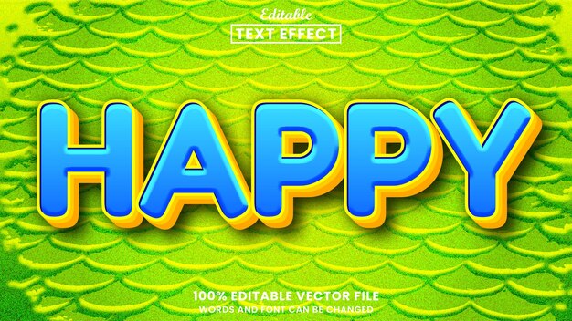 Happy text editable text effect style