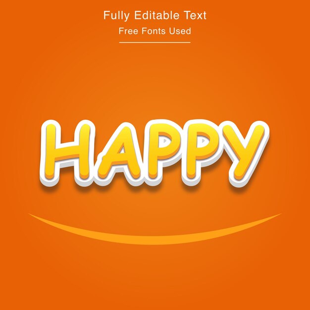 Happy text effect 3d editable