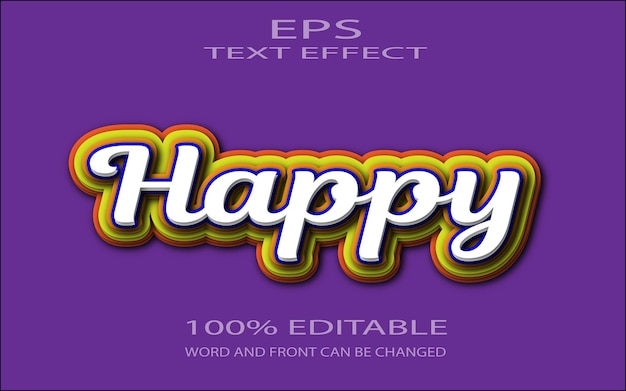 happy text effect with graphic style and editable