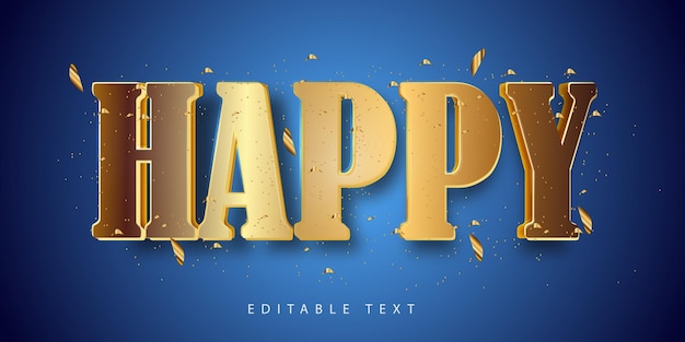 Vector happy text effect