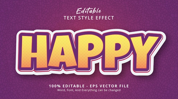 Happy text on fancy gradient style effect, editable text effect