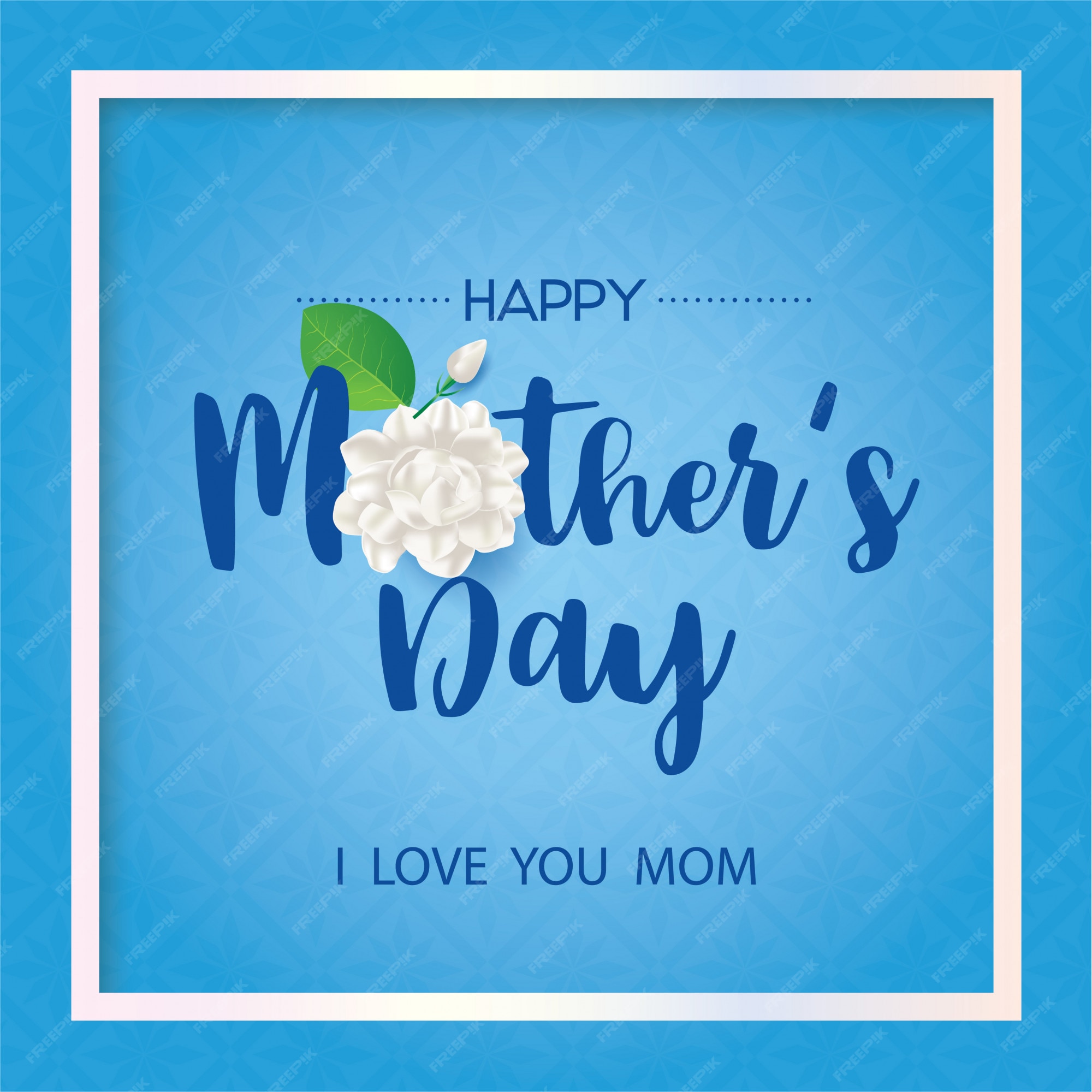 Premium Vector Happy thai mother's day with jasmine flower on blue