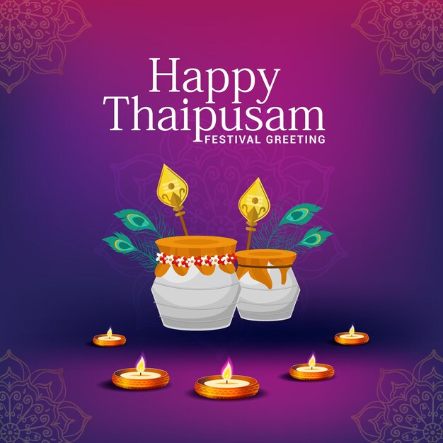 Vector happy thaipusam card design 2024 vector file