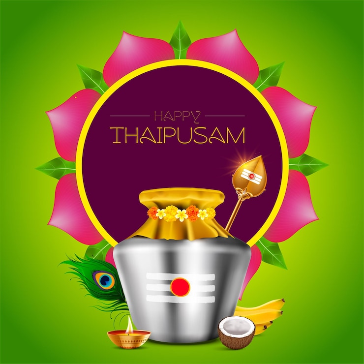वेक्टर happy thaipusam or thaipoosam festival celebrated by the tamil community in india and by the tamil d