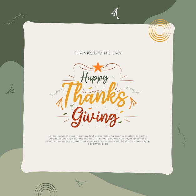 Happy Thanks giving day typography lettering set