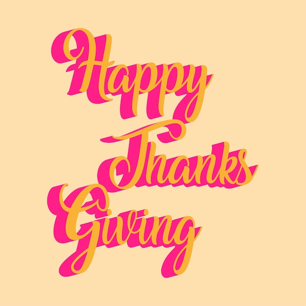Happy Thanks Giving Lettering Wallpaper Background
