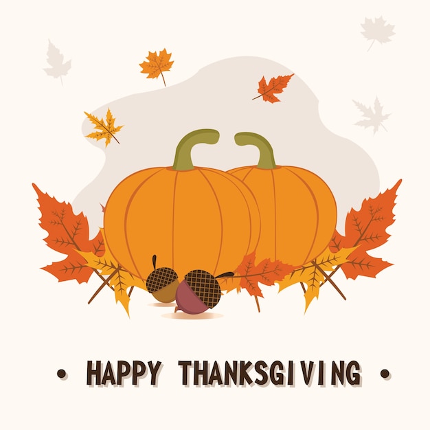 Vector happy thanksgiving autumn