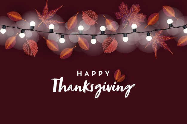 Happy thanksgiving banner background with different autumn leaves vector template