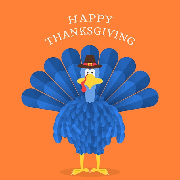 Happy thanksgiving banner Cartoon kalkoen vogel Vector achtergrond