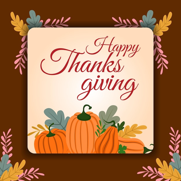 Happy Thanksgiving banner premium vector illustratie