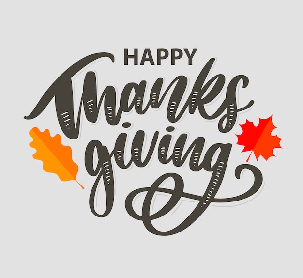 Happy thanksgiving brush hand lettering