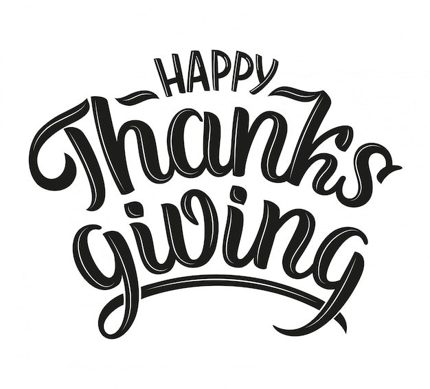 Vector happy thanksgiving calligraphy lettering