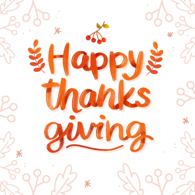 Happy thanksgiving concept with lettering