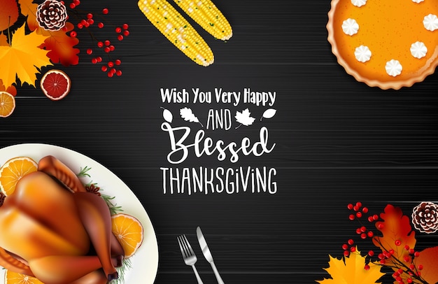 Vector happy thanksgiving day achtergrond