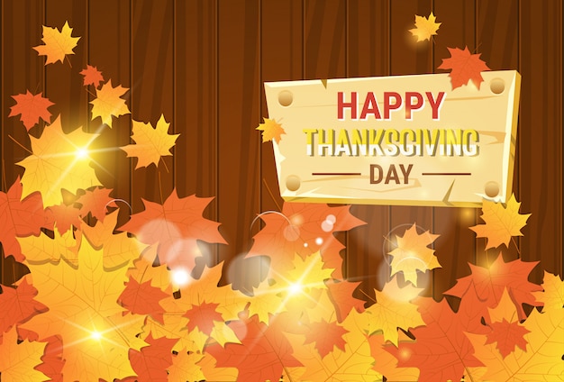 Happy thanksgiving day autumn traditional greeting card