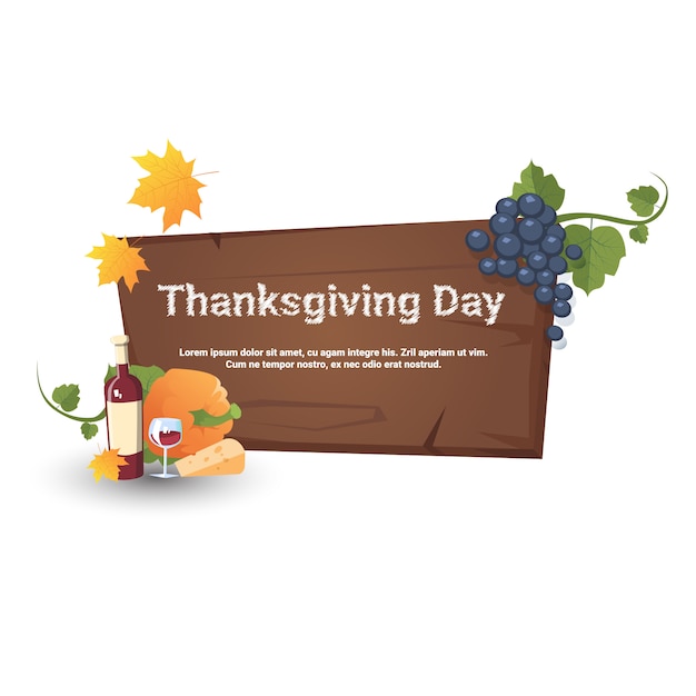 Happy thanksgiving day autumn traditional harvest banner