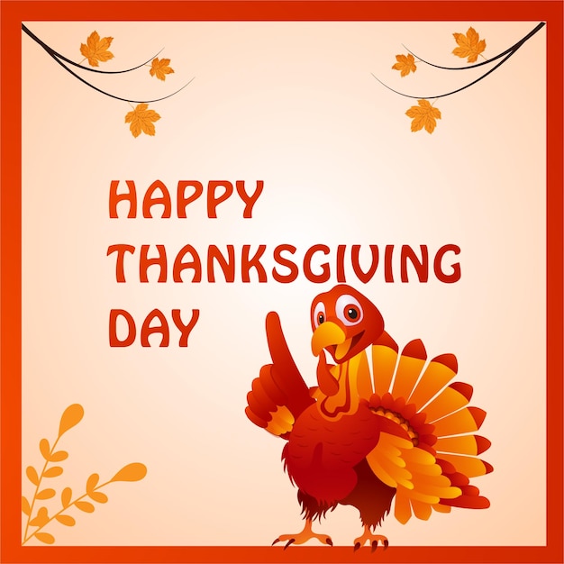 Happy Thanksgiving Day background design vector illustration of turkey bird