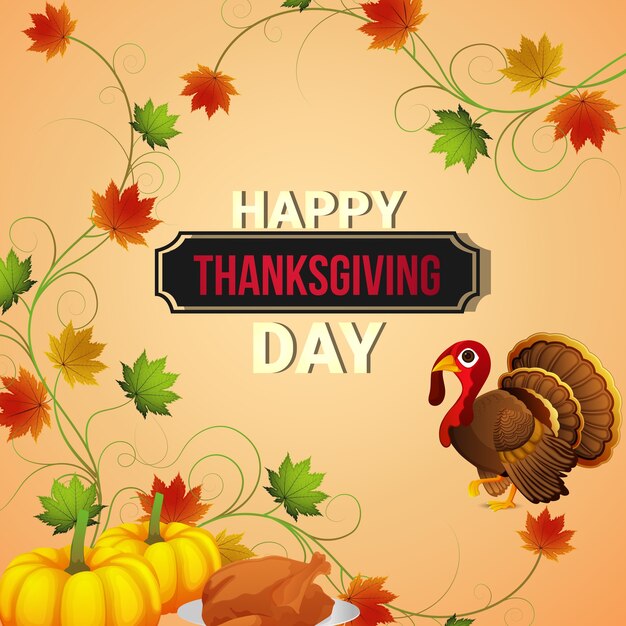 Happy thanksgiving day banner and card design