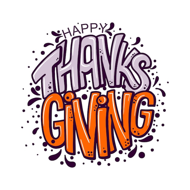 Happy Thanksgiving day Banner with handwritten lettering