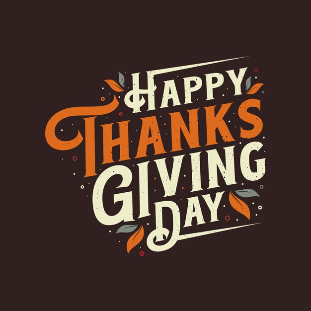 Happy Thanksgiving Day belettering ontwerp voor viering