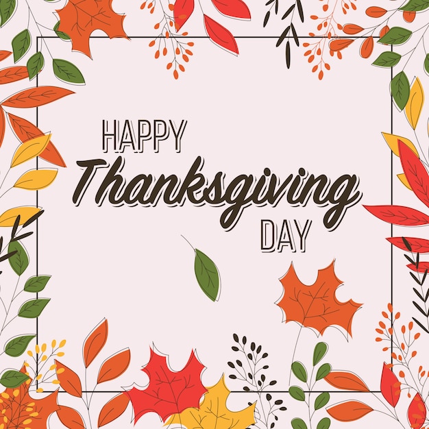 Vector happy thanksgiving day card